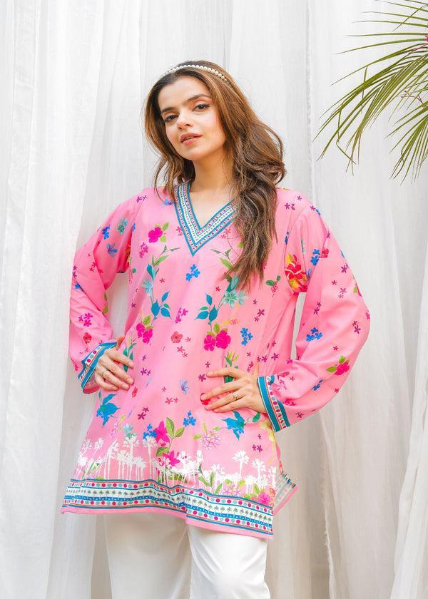2 Pcs Women's Stitched Printed Co-Ord Set