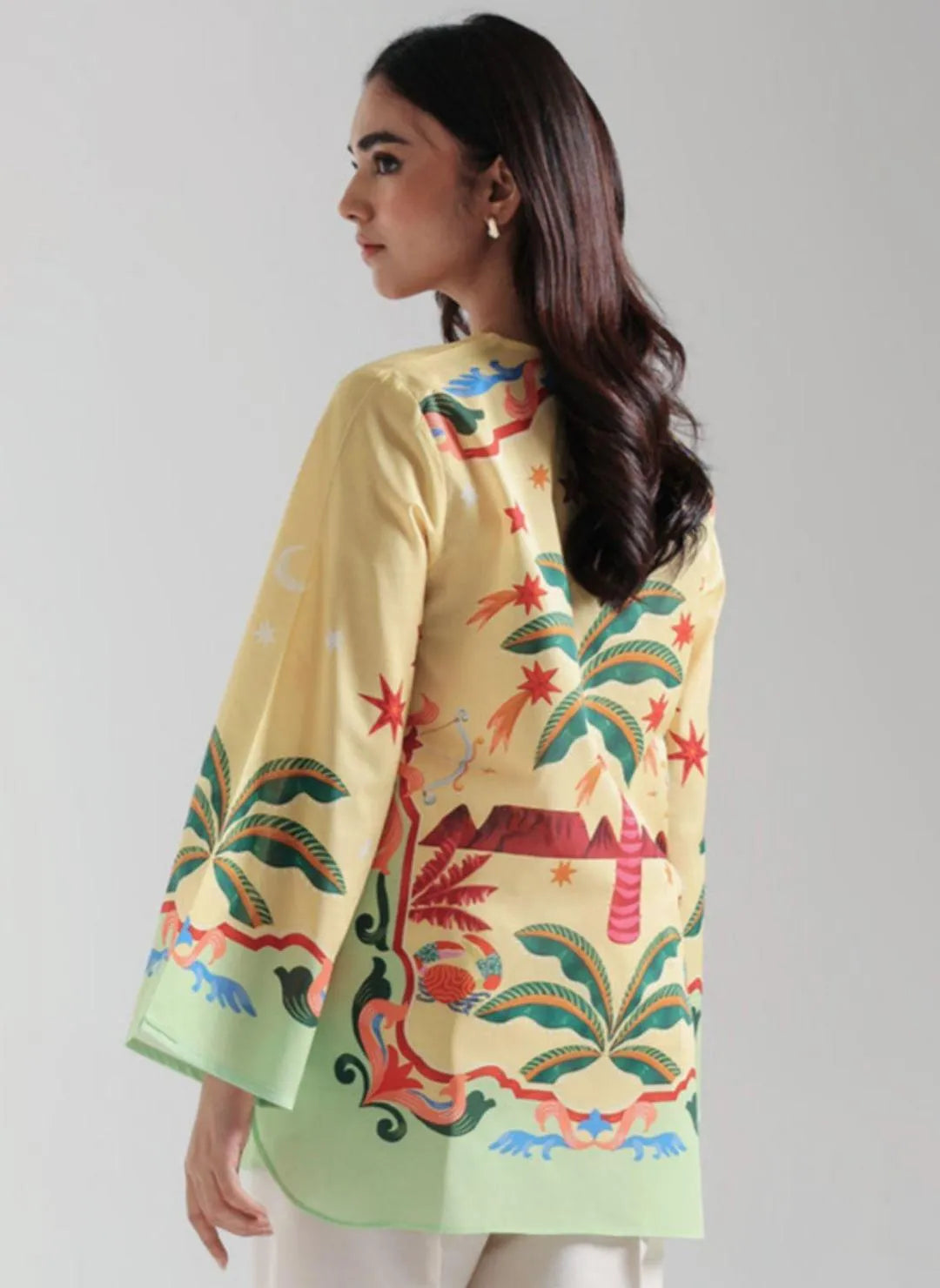 1 Pc Women's Stitched Lawn Digital Print Top