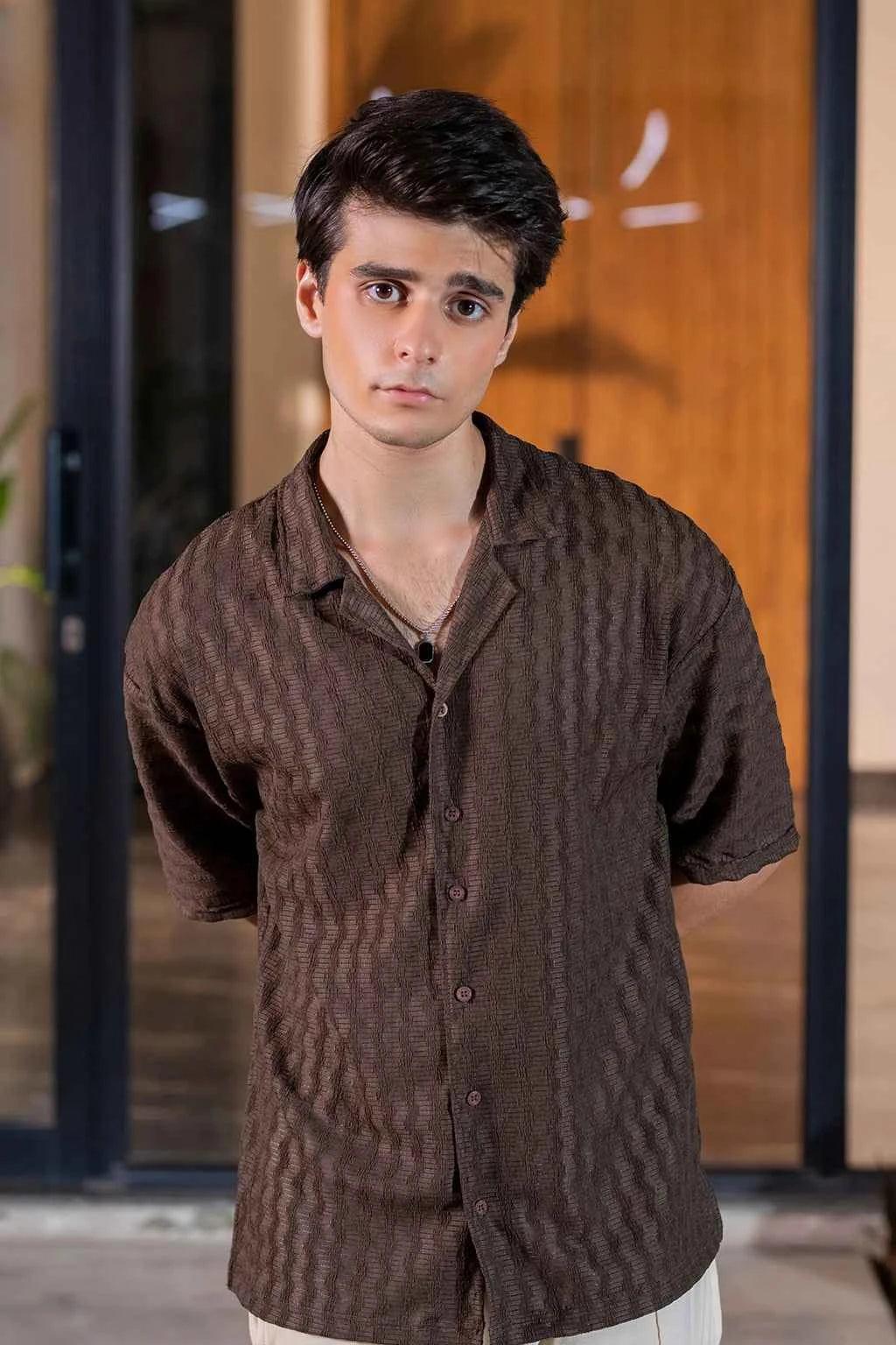 Rustline Cocoa Current Short Sleeve Shirt in Chocolate - Stylish Comfort for Every Occasion