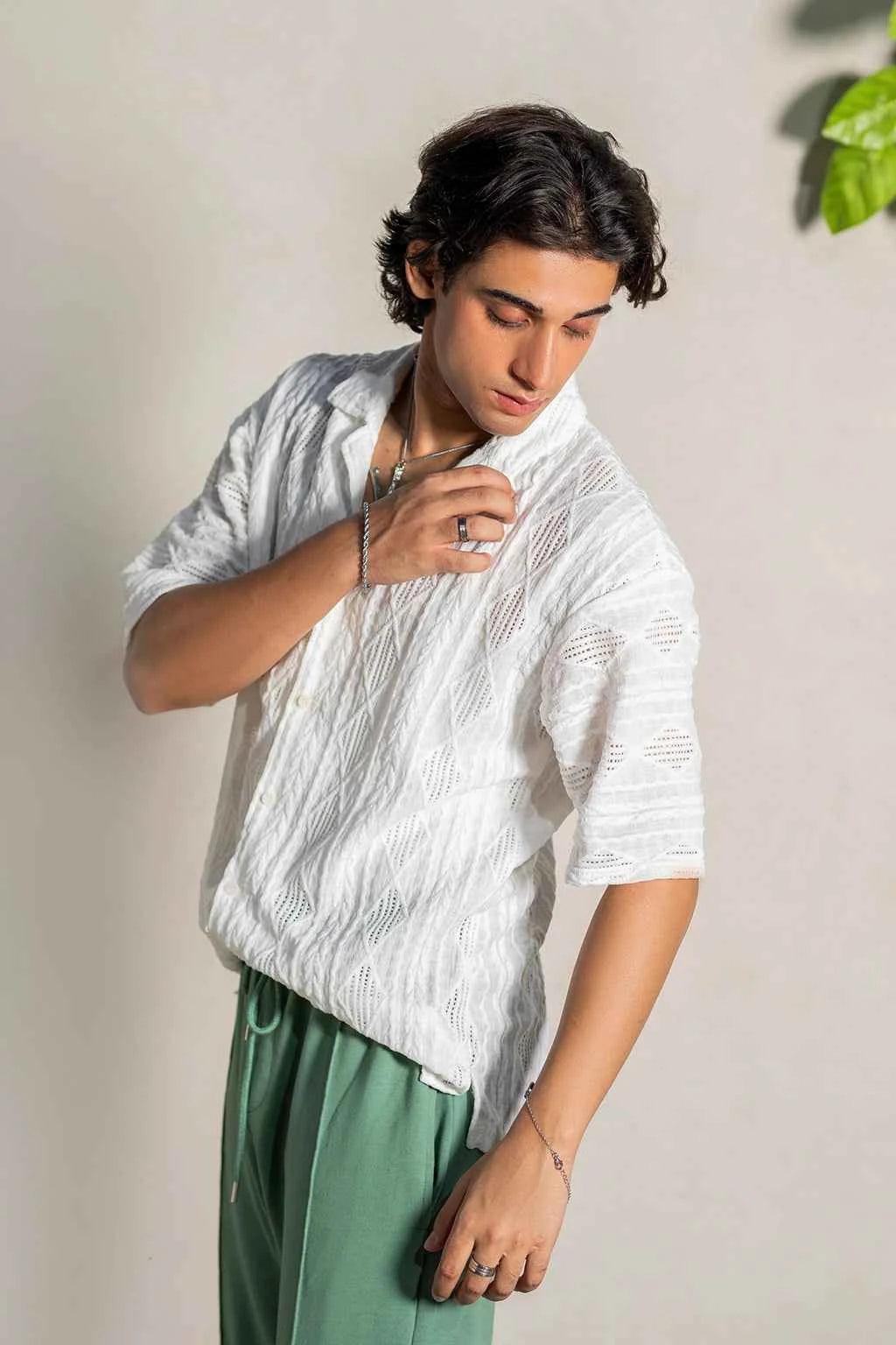 Lagoon Drift White Shirt - Experience Effortless Style and Unmatched Comfort